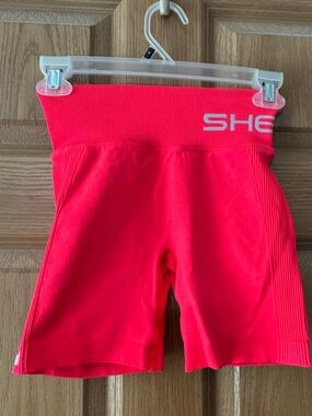 Shein Neon Pink High-Waist Bike Shorts Size Small EUC